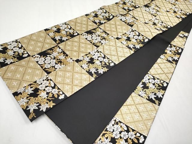 平和屋本店■極上　山口美術織物 皇室 伊勢神宮御用 西陣織 六通柄袋帯 唐織 黒地 金糸 反端・短冊・証明書付き 逸品 未使用　CYAA1786s5 平和屋本店□極上 山口美術織物 皇室 伊勢神宮御用 西陣織 六通柄袋帯