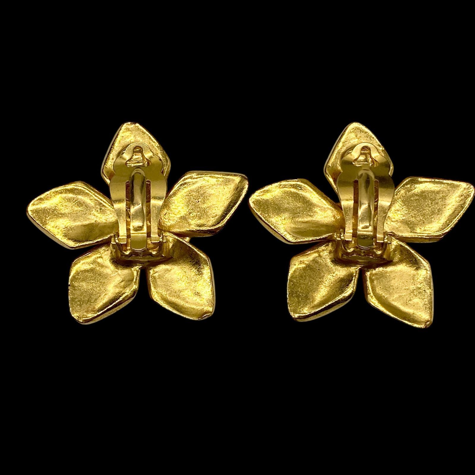 94P CHANEL シャネル フラワーイヤリング ココマーク ゴールド ジュエリー アクセサリー 耳飾り ヴィンテージ