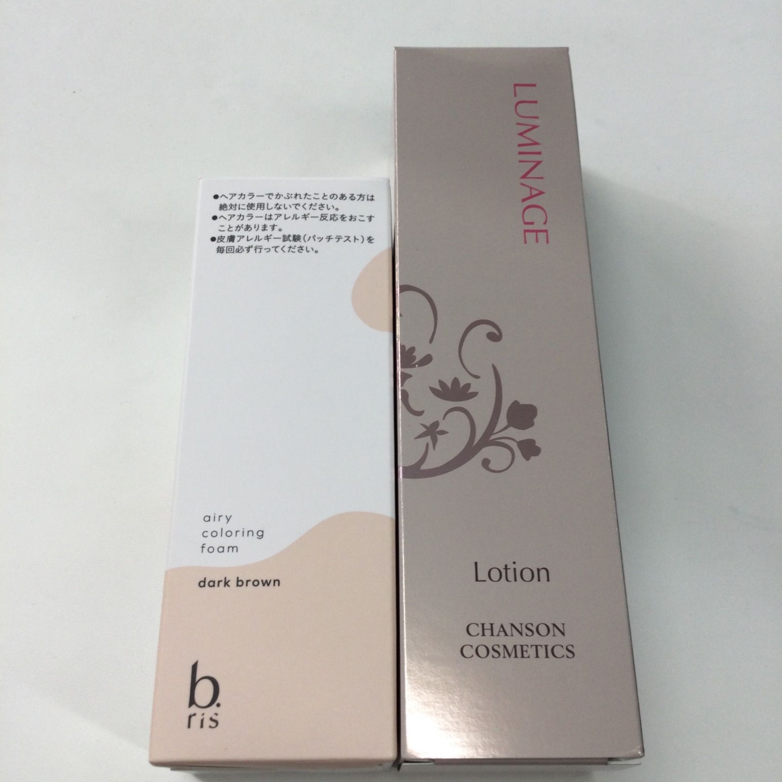 Y902 b.ris エアリー リングフォーム ダークブラウン 80g LUMINAGE ルミネージュ ローションM 130ml 2点セット
