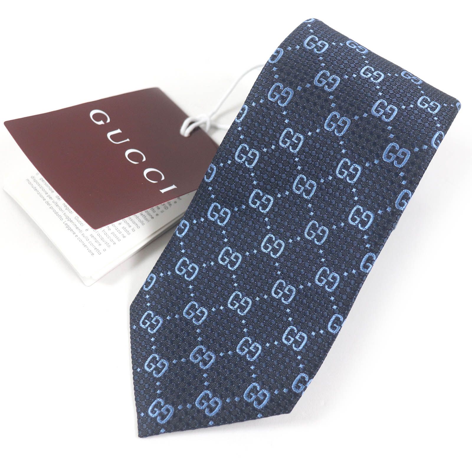 GUCCI グッチ GGロゴパターン ネイビー（難あり） GUCCI グッチ GGロゴパターン ネイビー（難あり）