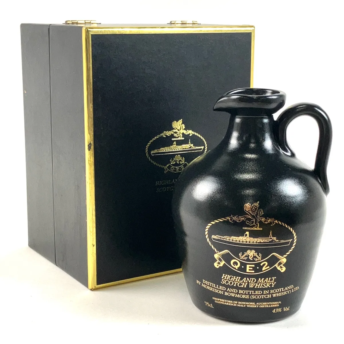 QE2 12年熟成 スコッチウィスキー 陶器ボトル クイーンエリザベス2世 QE2 12年 黒陶器 760ml スコッチ