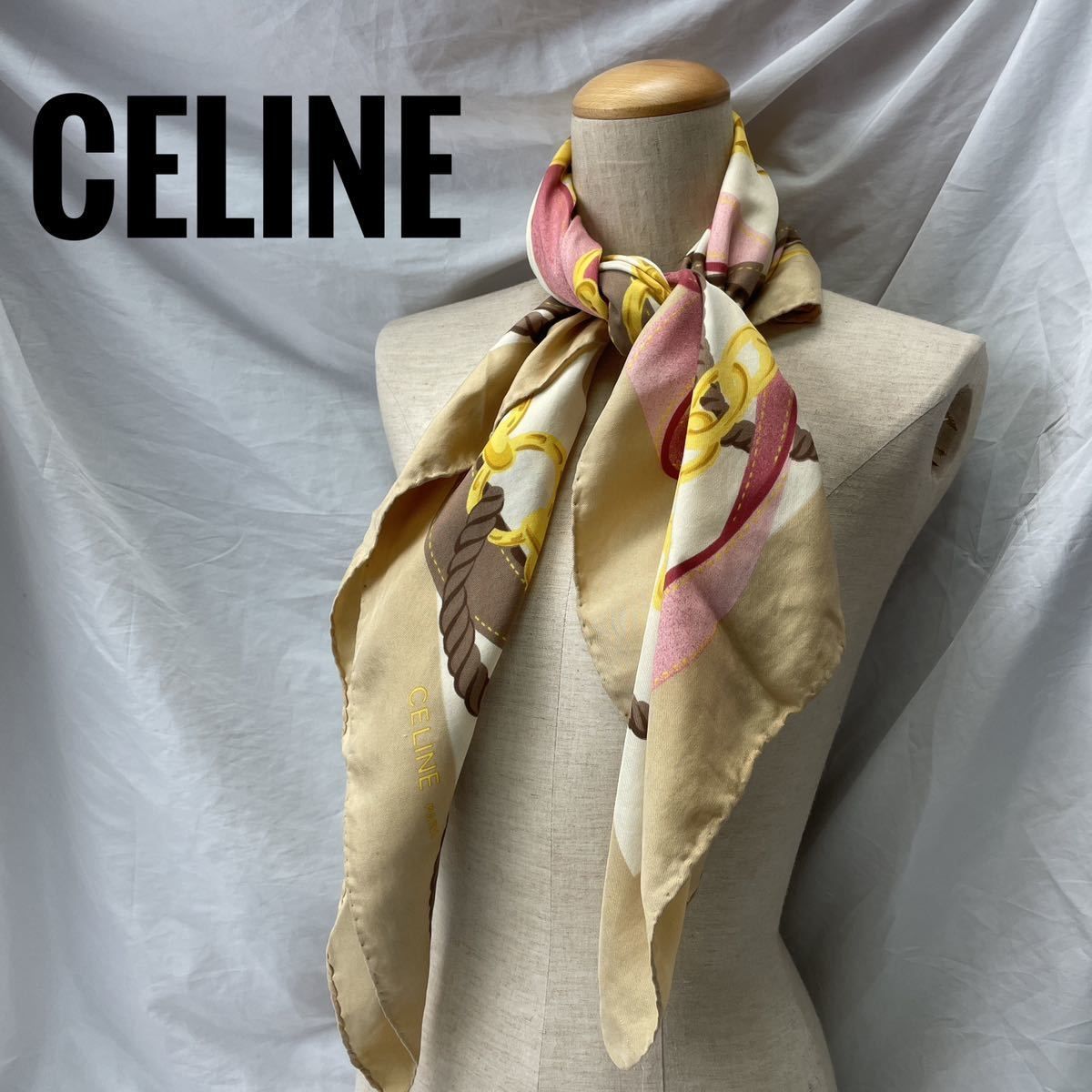 CELINE 大判シルクスカーフ マカダム柄 小松菜奈 日本製品 | www.vogel