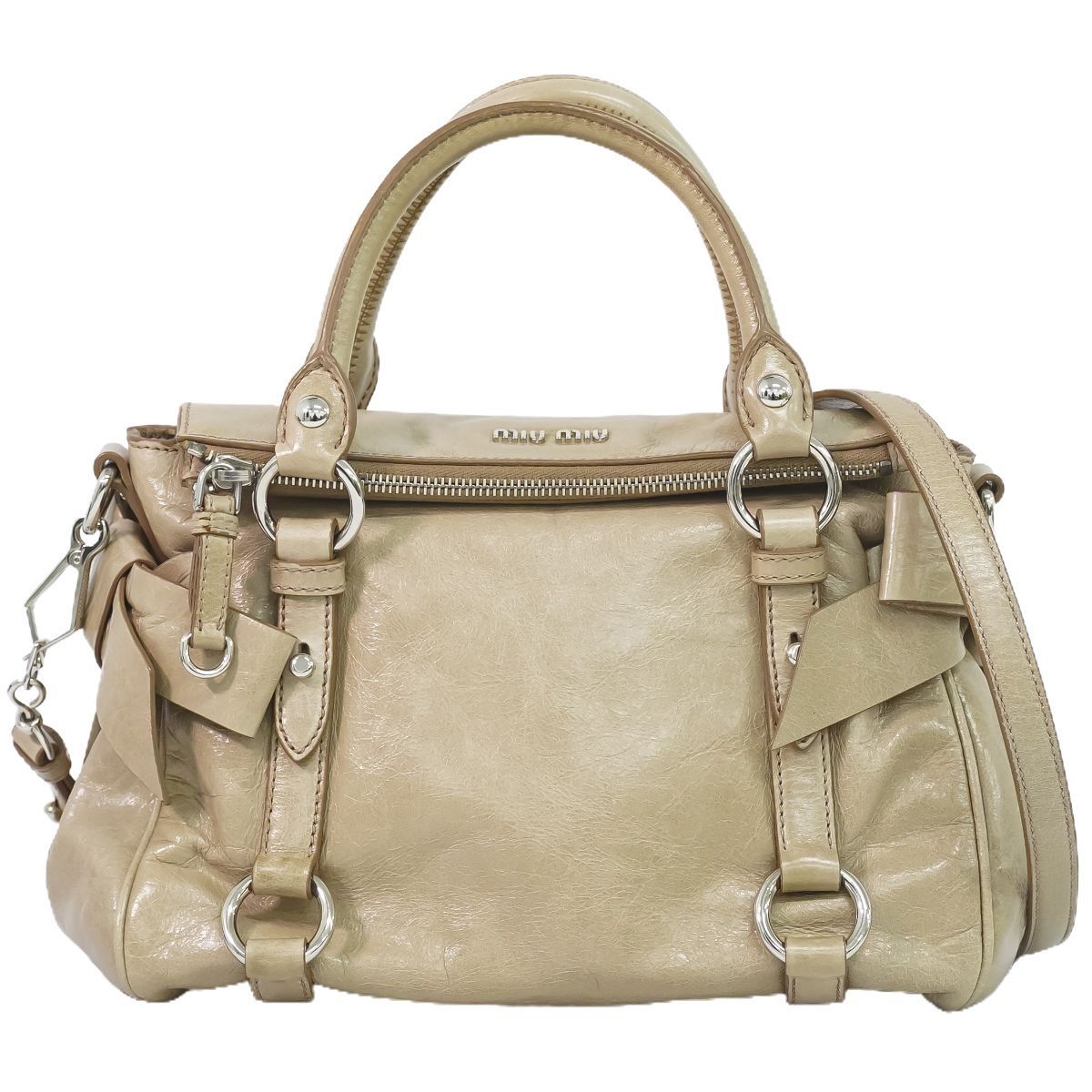 本物 ミュウミュウ MIU MIU 2WAY ショルダーバッグ ハンドバッグ 