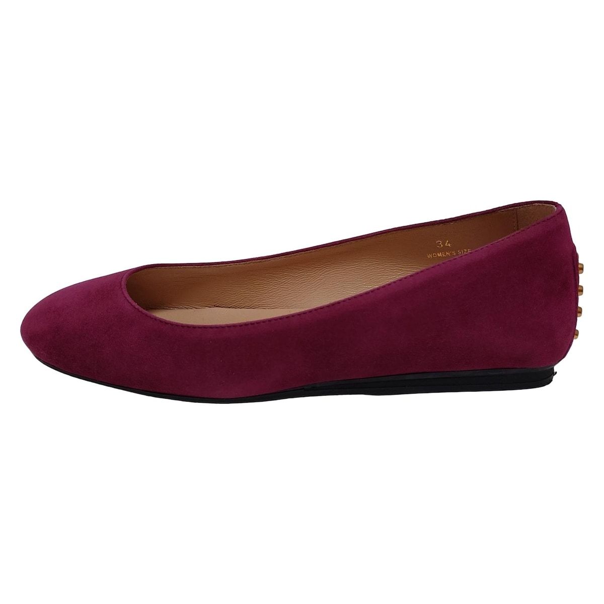 TOD'S(トッズ) フラットシューズ 34 レディース - ボルドー