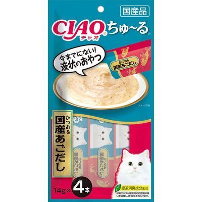 いなば CIAO ちゅーる かつお＆国産あごだし 14g×4本入り 1ケース48袋