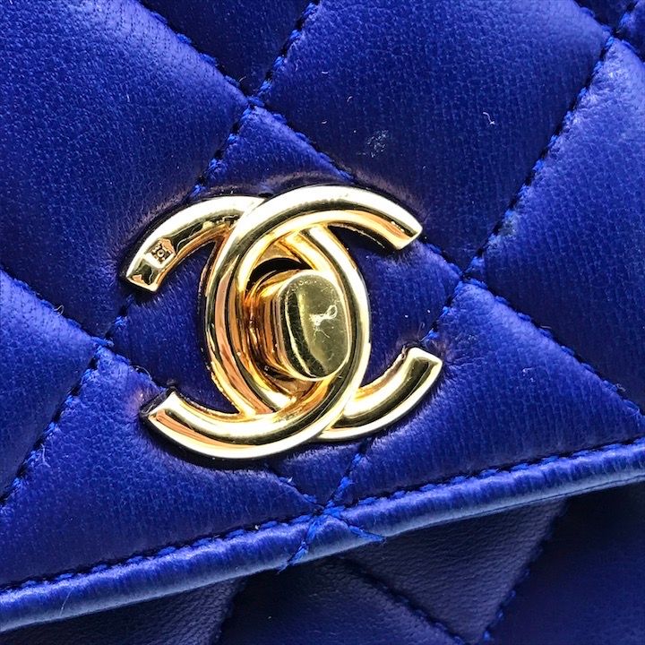 良品 CHANEL シャネル ココマーク ミニ マトラッセ ラムスキン ターン