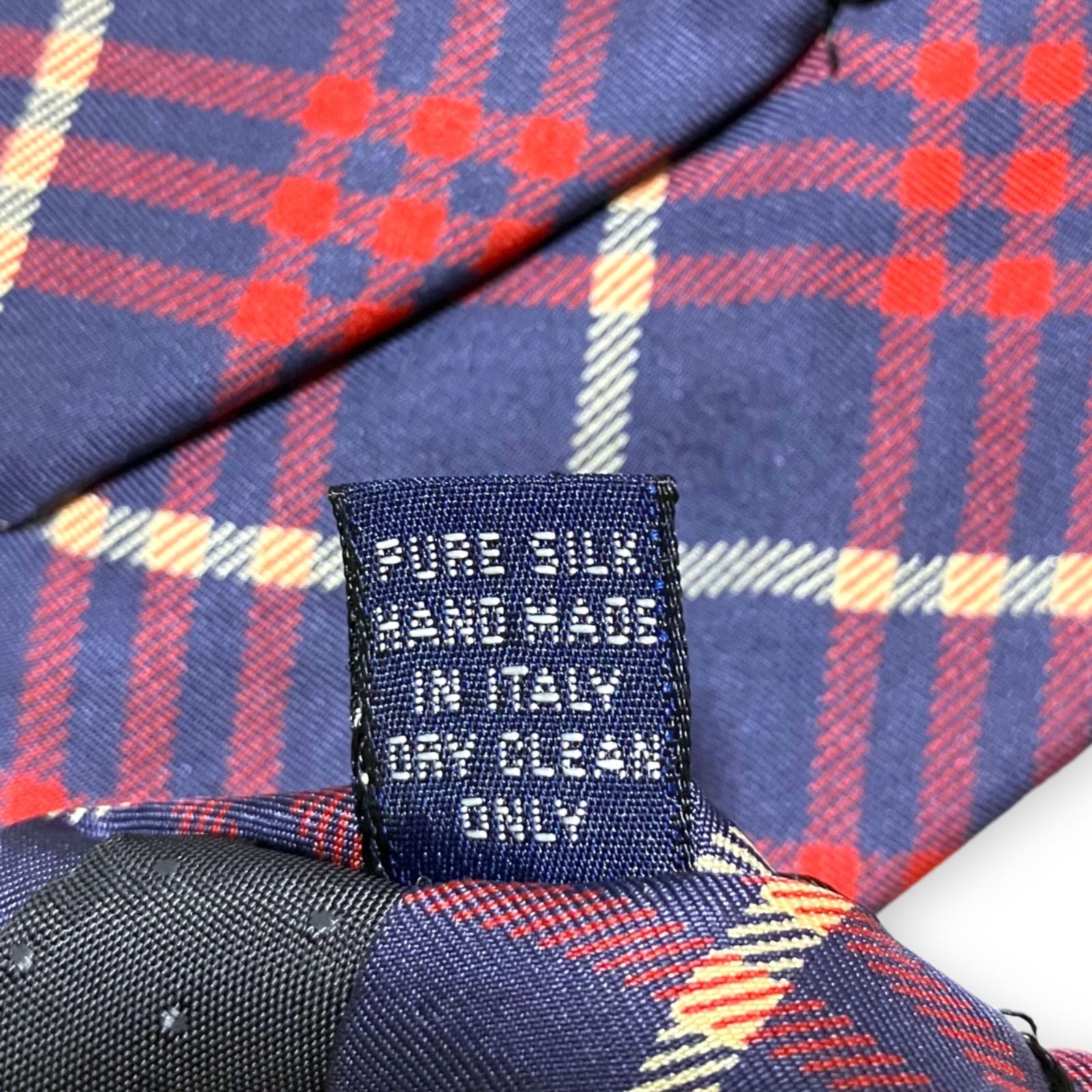 極美品】バーバリーズ シルク イタリー製 青×赤チェック柄