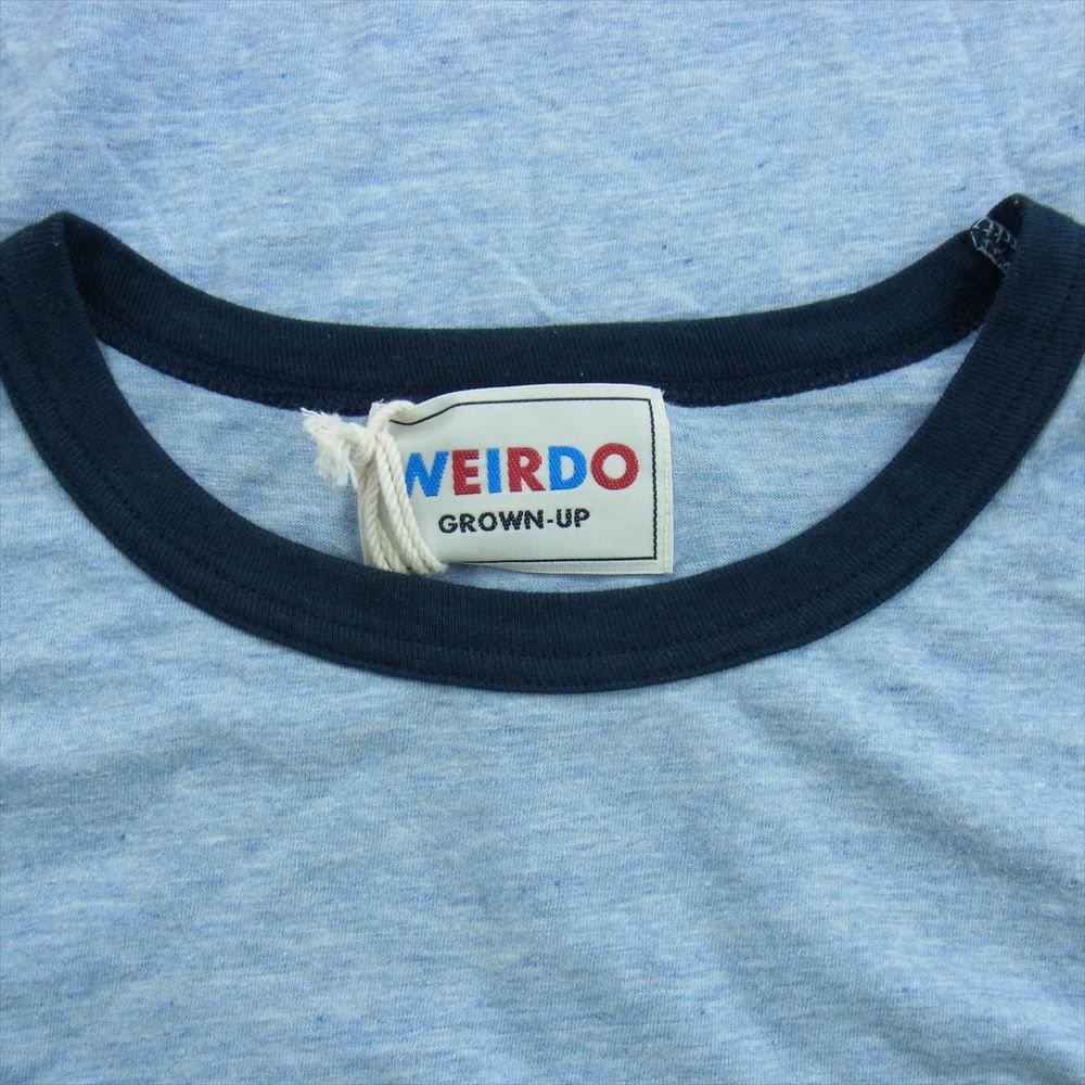 WEIRDO ウィアード 24SS WRD-24-SS-21 WEIRDO HUT RINGER T SHIRTS リンガーネック 半袖 プリント Tシャツ ライトブルー系 L【中古】