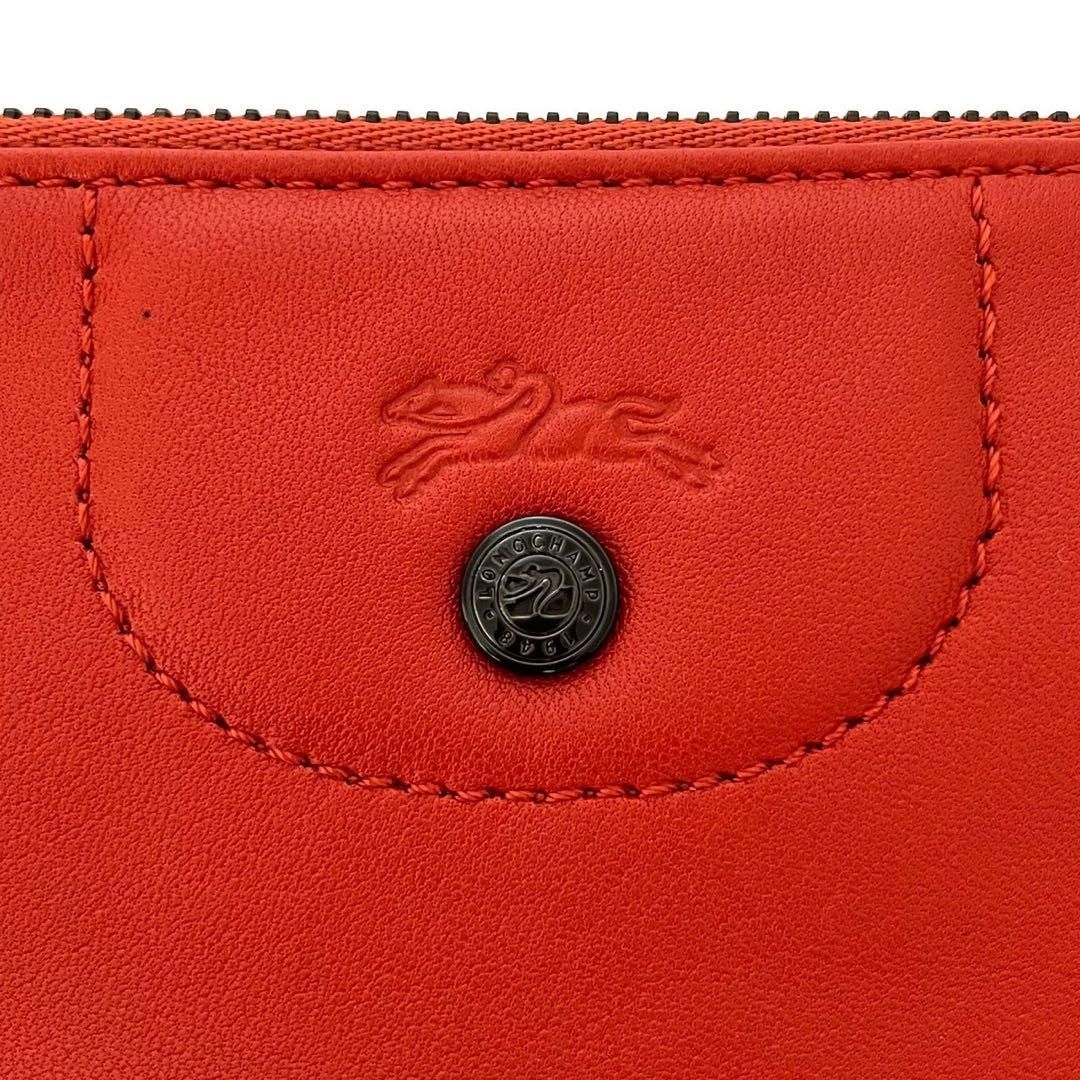 LONGCHAMP ロンシャン セカンドバッグ ポーチ キャンバス レザー