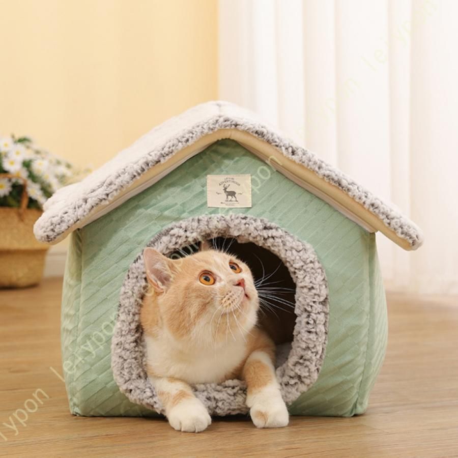 ペットベッド 猫 ペット ベッド ドームハウス 猫ハウス ドーム型 ベッド ドーム ハウス ペットテント 犬小屋 ペット用寝袋 ペット用品 保温防寒 洗える