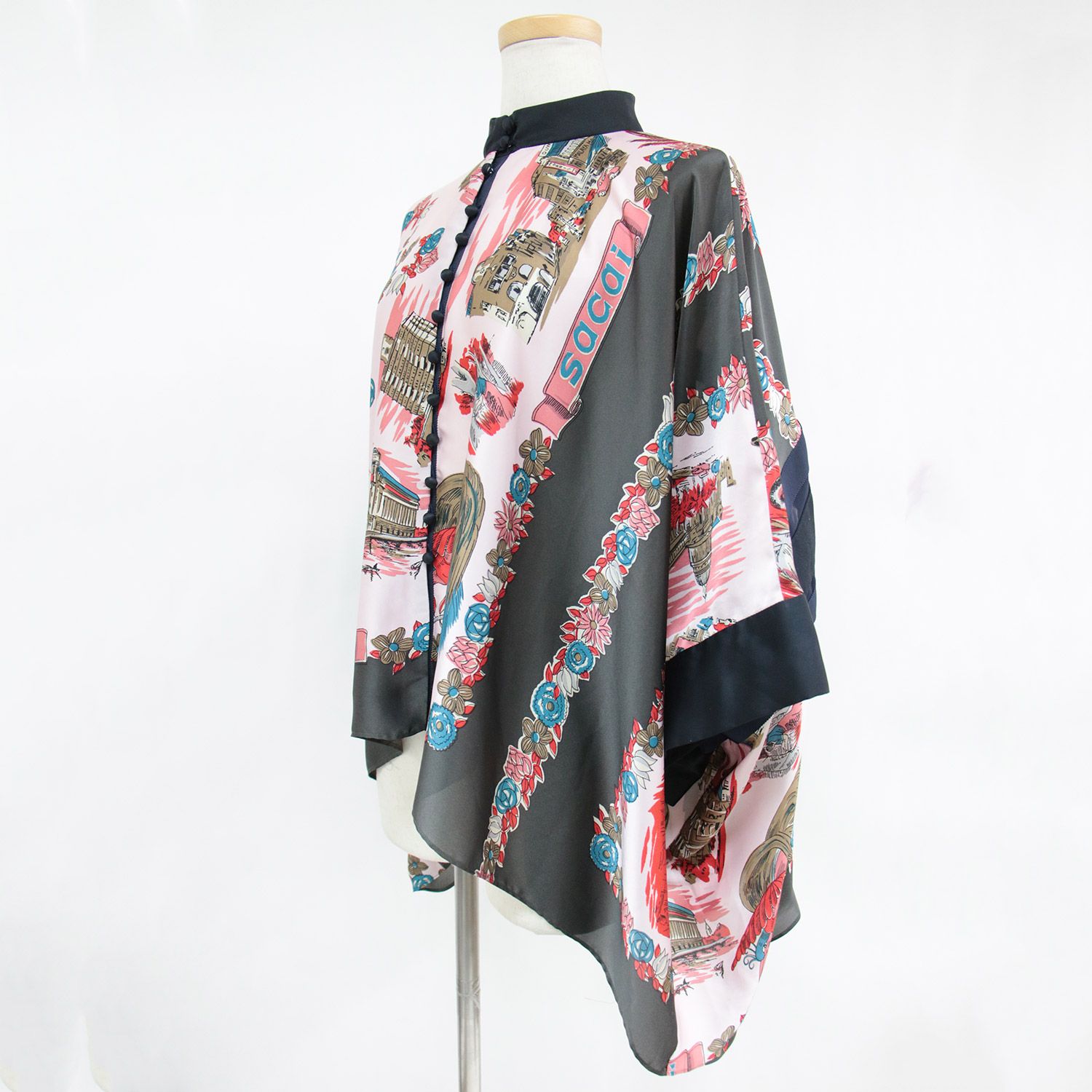Sacai サカイ ブラウス ポンチョ トップス カットソー ブラック
