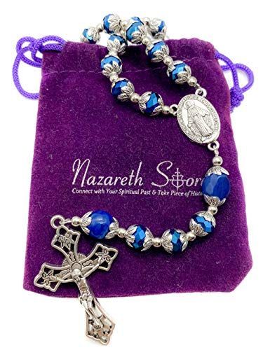 数量限定】Nazareth Store ディープブルークリスタルビーズ ロザリオ