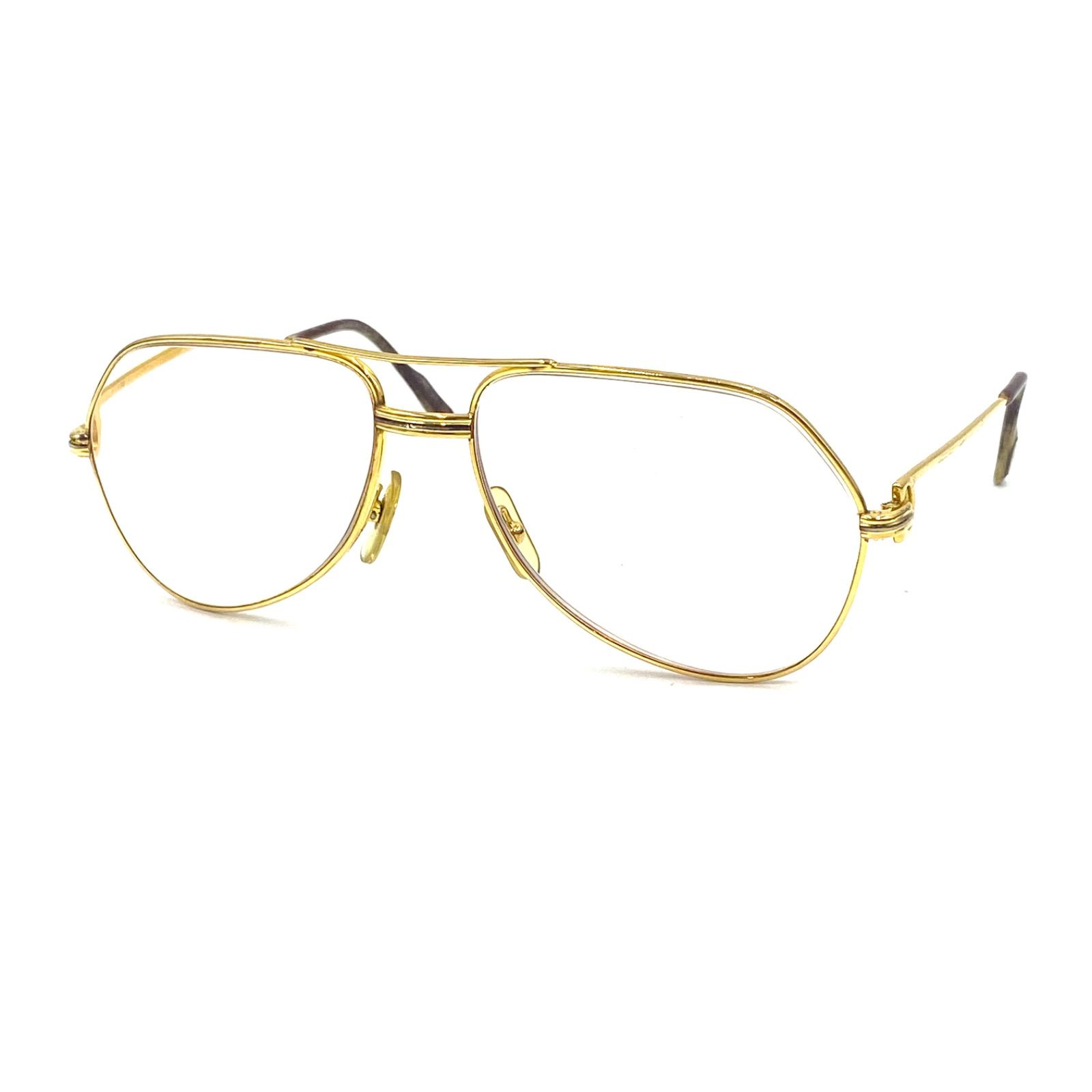 Cartier カルティエ トリニティ メガネ めがね 眼鏡 メガネフレーム ゴールド 度あり ティアドロップ ヴィンテージ