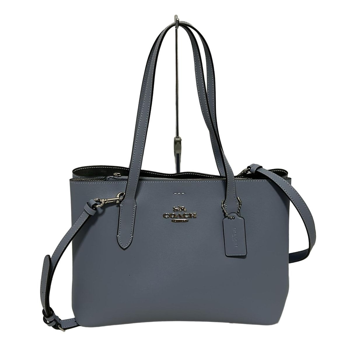 COACH コーチ トートバッグ アベニュー ダブル フェイス メタリック レザー キャリーオール F48734 ライトブルー レザー