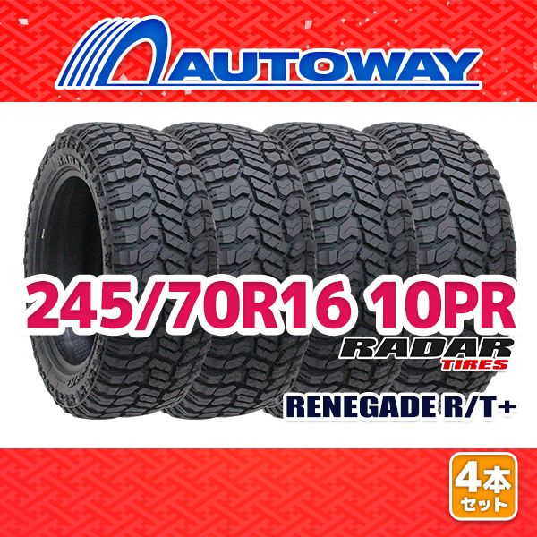 AUTOWAY 245|70R16 サマータイヤ Radar RENEGADE R|T 16インチ 4本セット 夏タイヤ オートウェイ