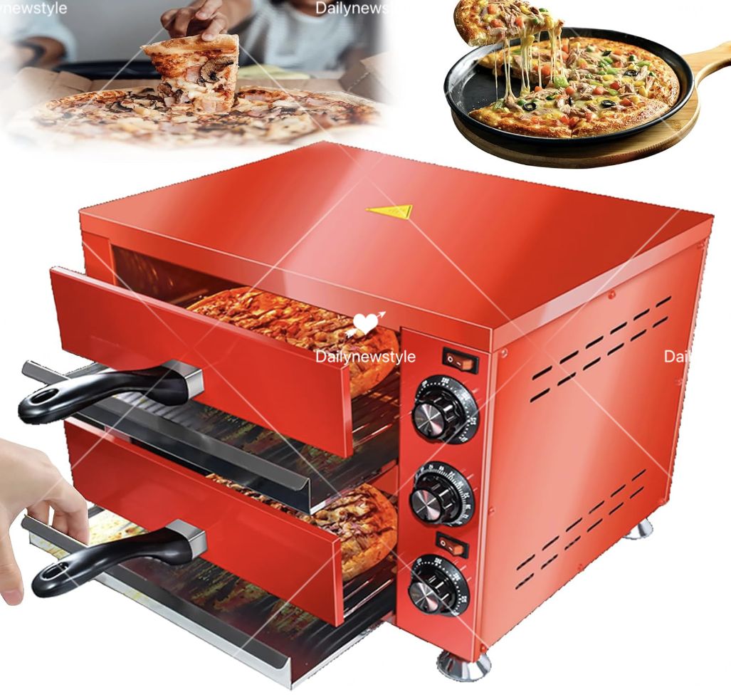 人気推薦◇業務用ピザオーブン、12インチカウンタートップ屋内2層電気  