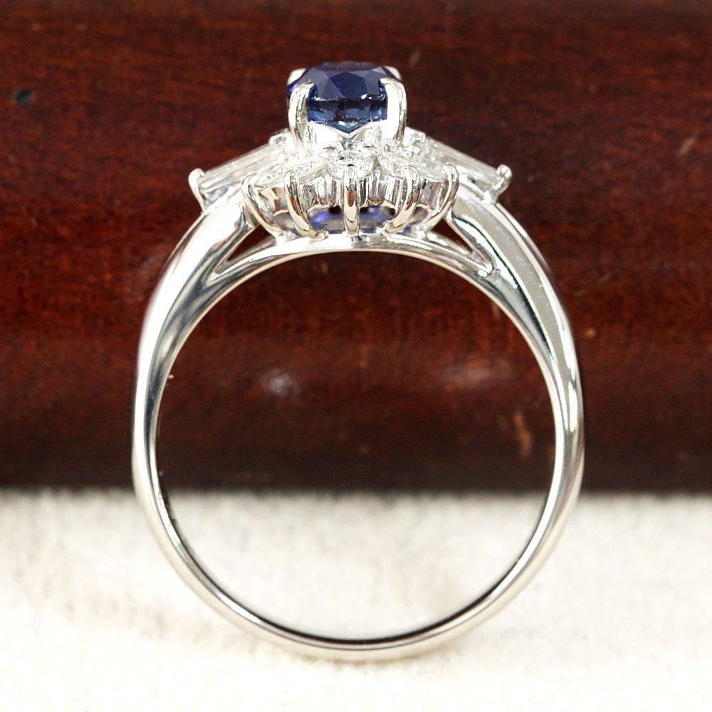 最高品質！ ロイヤルブルー 1ct サファイア ダイヤ プラチナ リング 鑑別 最高品質！ ロイヤルブルー 1ct サファイア ダイヤモンド