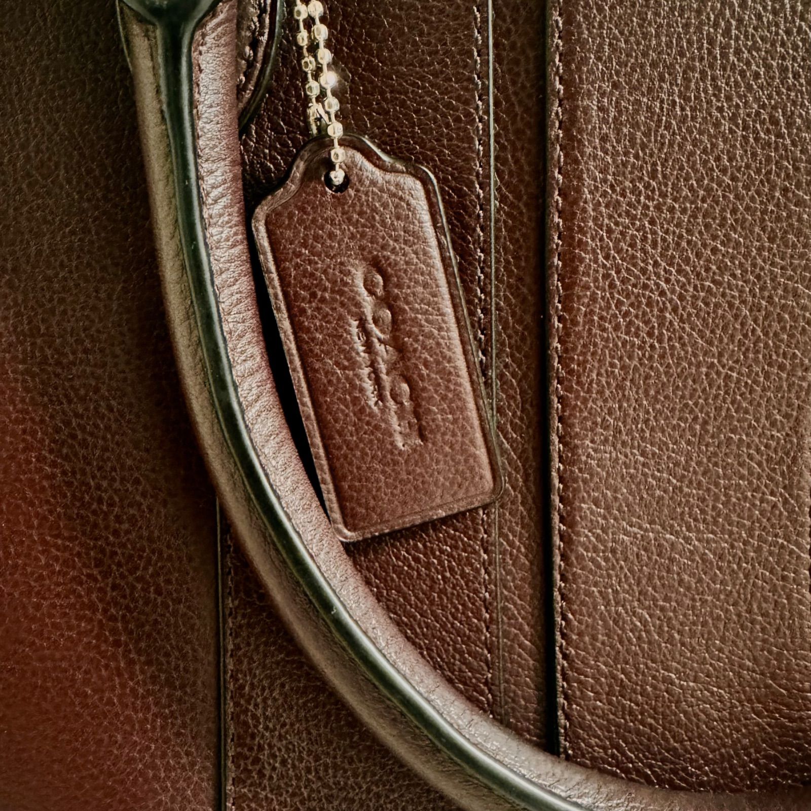 鑑定済】コーチ COACH ビジネスバック レザー バイカラー