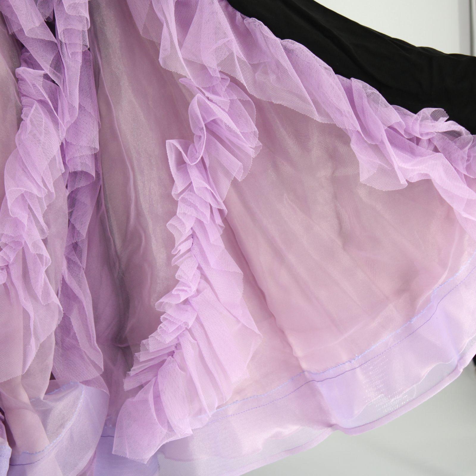 チャコット　社交ダンス　スカート　S ブラック　豪華フリル　ダンス衣装 チャコット 社交ダンス スカート S ブラック 豪華フリル ダンス衣装