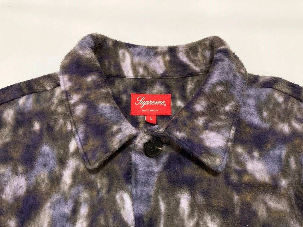 シュプリーム SUPREME Paisley Fleece Shirt Purple ペイズリーフリースシャツ 21FW 紫 黒 シャツジャケット ジャケット 総柄 パープル Lサイズ 101MT-2504