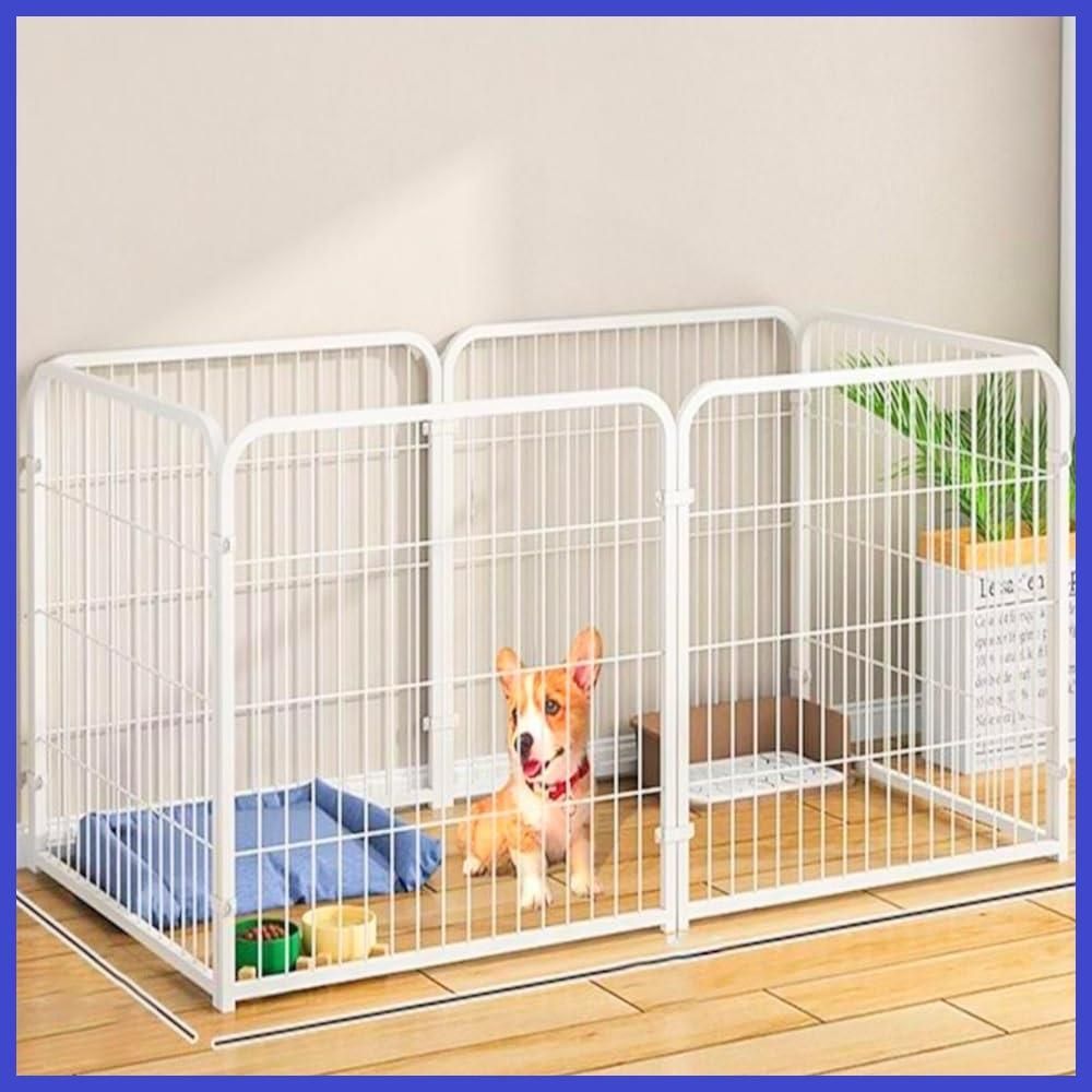 置くだけ 柵 自立 屋外 ケージ 室内 セットドア付 6枚 ドア付き 簡単