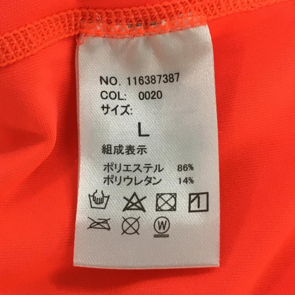 【超美品】ムータマリン 半袖シャツ オレンジ×ネイビー ビッグプリント メンズ L ゴルフウェア muta