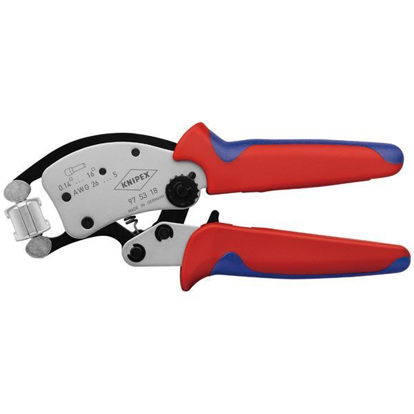 KNIPEX クニペックス フェルール用圧着プライヤー ツイスター16 コンフォート 全長200mm パック入 9753-18SB