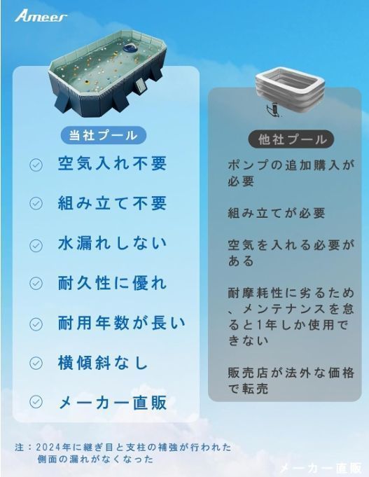 プール 空気入れ不要