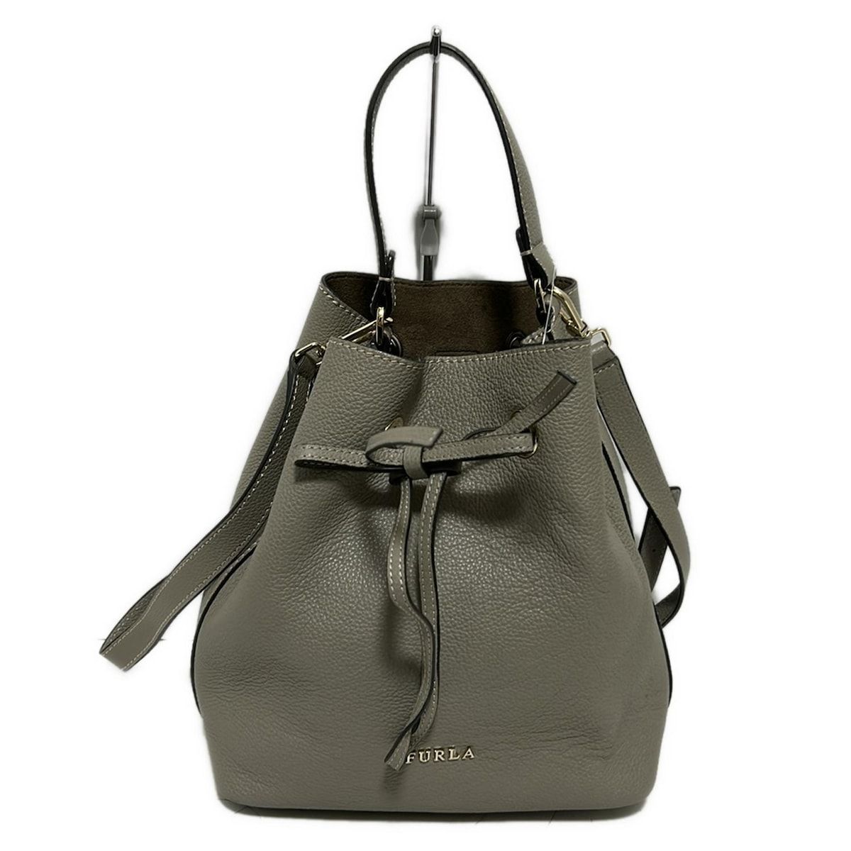 FURLA フルラ ハンドバッグ コスタンザ グレー レザー
