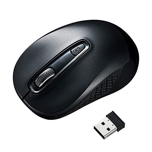 ブラック サンワサプライ マウス ワイヤレス ブルーLED 3ボタン 対称形 中型 ブラック MA-WBL41BKN