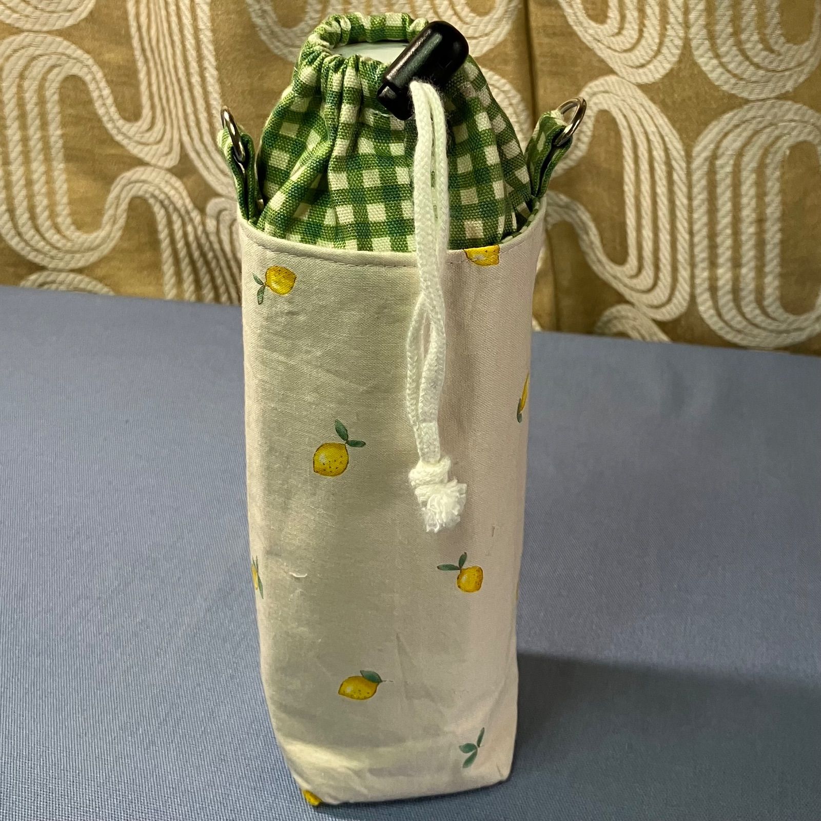 ペットボトルカバー　ベアチェック柄　ブラウン　ハンドメイド ペットボトルカバー ベアチェック柄 ブラウン ハンドメイドの