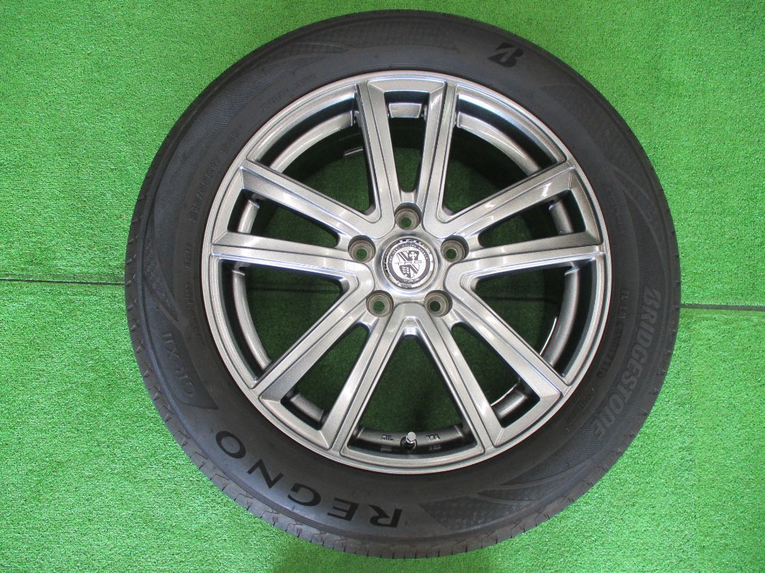 １７インチ中古セット　215/55R17　ブリヂストン　レグノGR-XII　7-17　5H114.3　+55　ビックウエイ　T.R.G　ヴェゼル　 オデッセイ等に♪　【大和店・ｍ186】