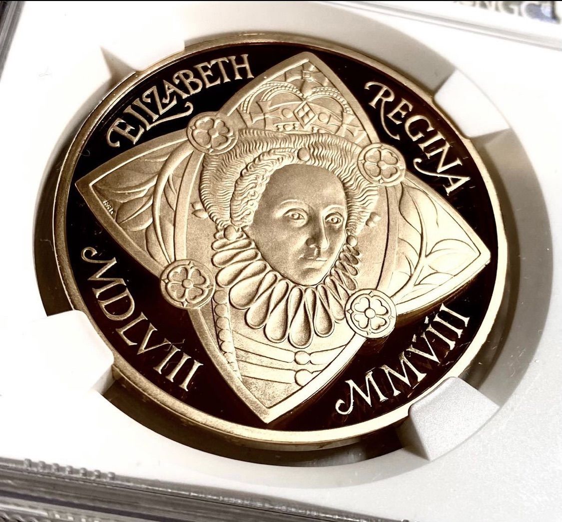 最高鑑定 イギリス 2008年 エリザベス 5ポンド 金貨 NGC PF70UC イギリス金貨 2008 5ポンド エリザベス1世NGC PF70UC - メルカリ