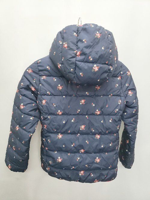 ◇ GAP ギャップ キッズ 子供服 花柄 長袖 中綿ジャケット サイズ130 ネイビー ピンク ホワイト レディース P  【1408200007420】