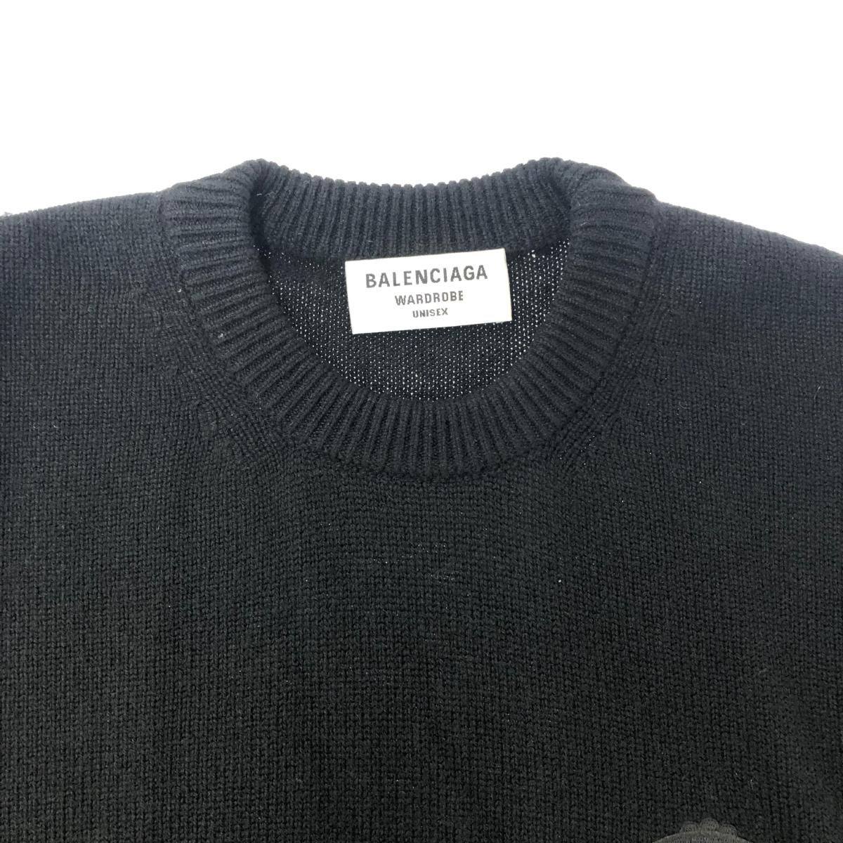 良好 BALENCIAGA バレンシアガ ロゴ刺繍ニット サイズ:S 675352