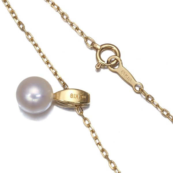 超美品真珠とダイヤモンドのネックレス ミキモト ネックレス 真珠 7.2mm ダイヤ ダイヤモンド 一粒