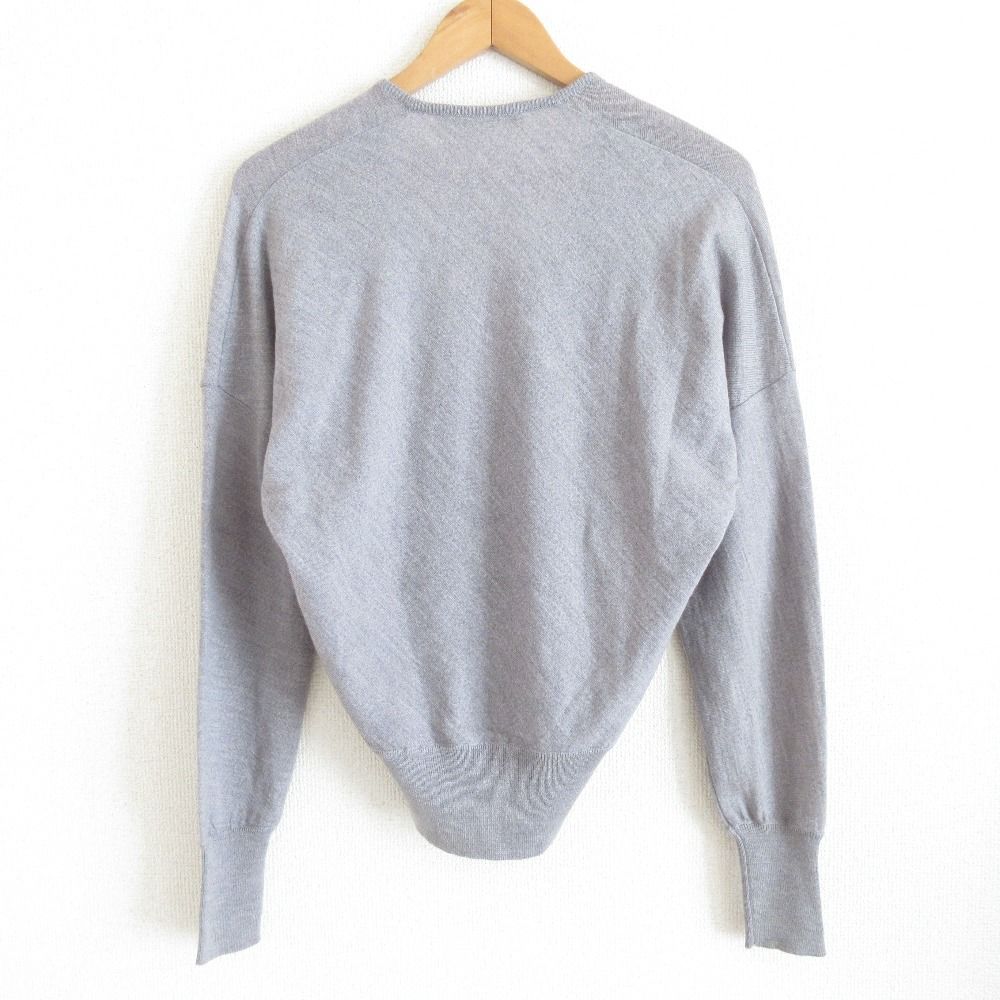 BALENCIAGA グレー ニットセーター 長袖 BALENCIAGA ロゴ入りグレー