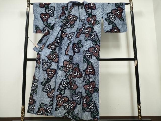 平和屋着物∴夏物 浴衣 有松鳴海絞り 舞花文 綿 CAAY4499ng