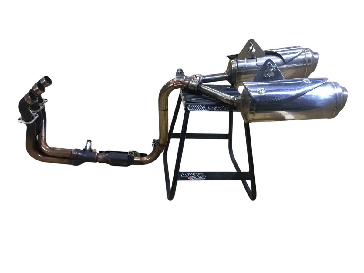 ZX-6RR ZX600K 03-04 低走行126km マフラー アクラポビッチ エキパイ 汎用サイレンサー付 補修 流用にも 2750-Z4282