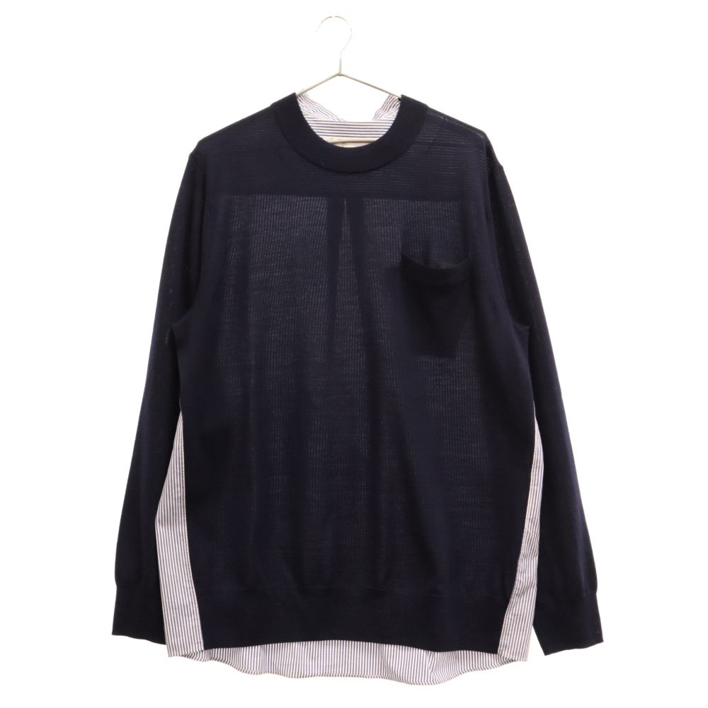 sacai ネイビー ニットセーター SCM-030 sacai ネイビー ニットセーター SCM-030