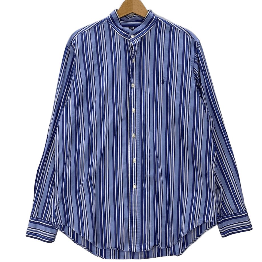 古着 ポロバイラルフローレン Polo by Ralph Lauren 長袖シャツ ボタンダウン ロゴ刺繍 ワンポイントロゴ XL  グレー系 チェック 90's Polo by Ralph Lauren 90年代 ポロバイラルフローレン 長袖