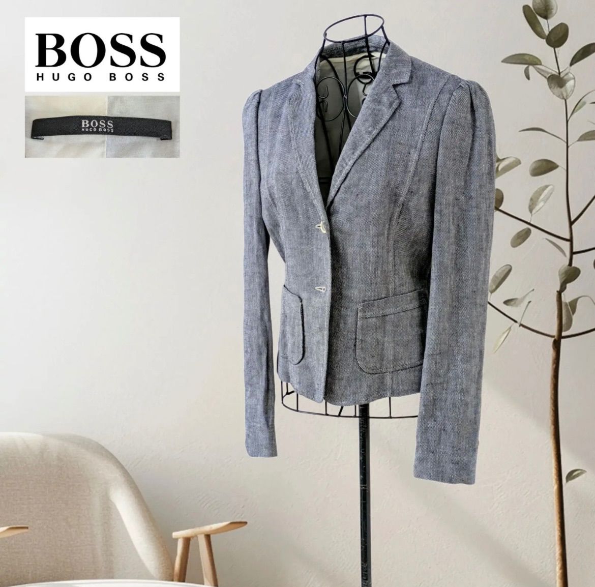 人気定番の HUGO BOSS】ヒューゴボス レディース ツイード テーラード ジャケット・アウター