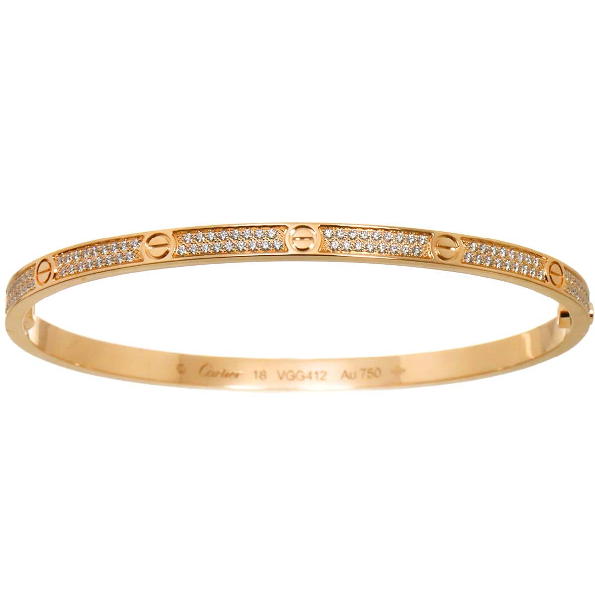 カルティエ Cartier ラブ ブレス スモール SM パヴェ ダイヤ #18