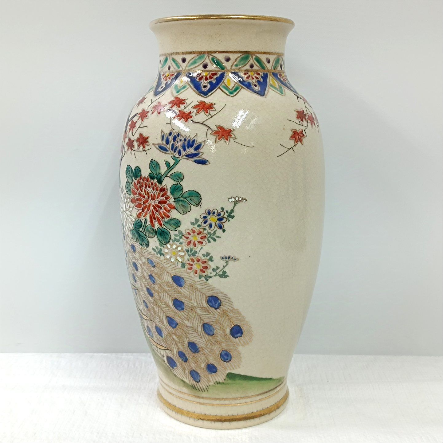 薩摩焼 銘:寿官 金彩花鳥紋花瓶 花器 飾り壺 薩摩焼 銘:寿官 金彩花鳥紋花瓶 花器 飾り壺の通販 by