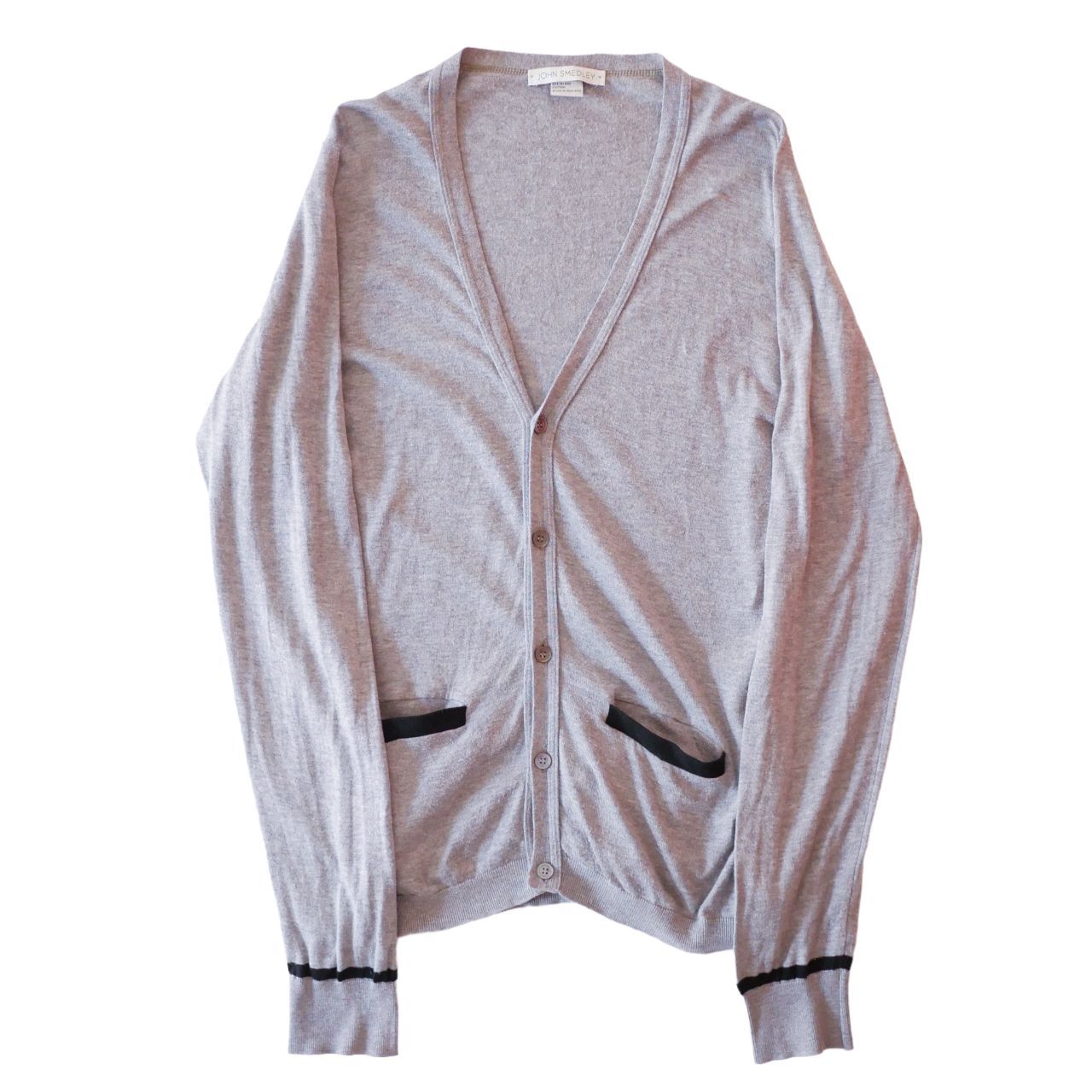 中古 JOHN SMEDLEY ジョンスメドレー カーディガン グレー サイズS 
