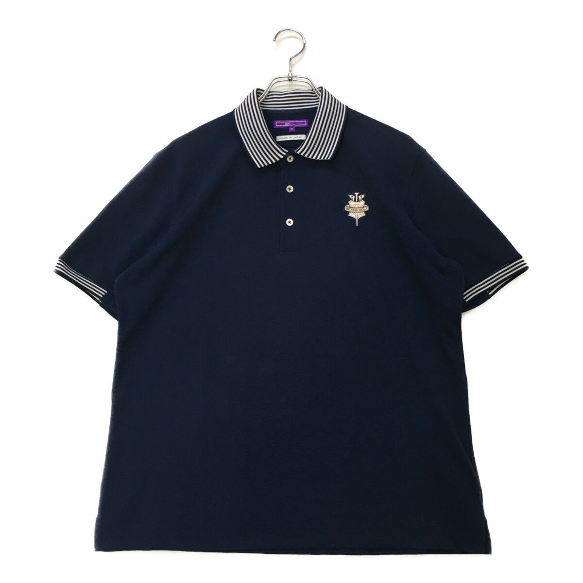 中古 メンズ ビームスゴルフ BEAMSGOLF 半袖ポロシャツ XL 紺 ネイビー