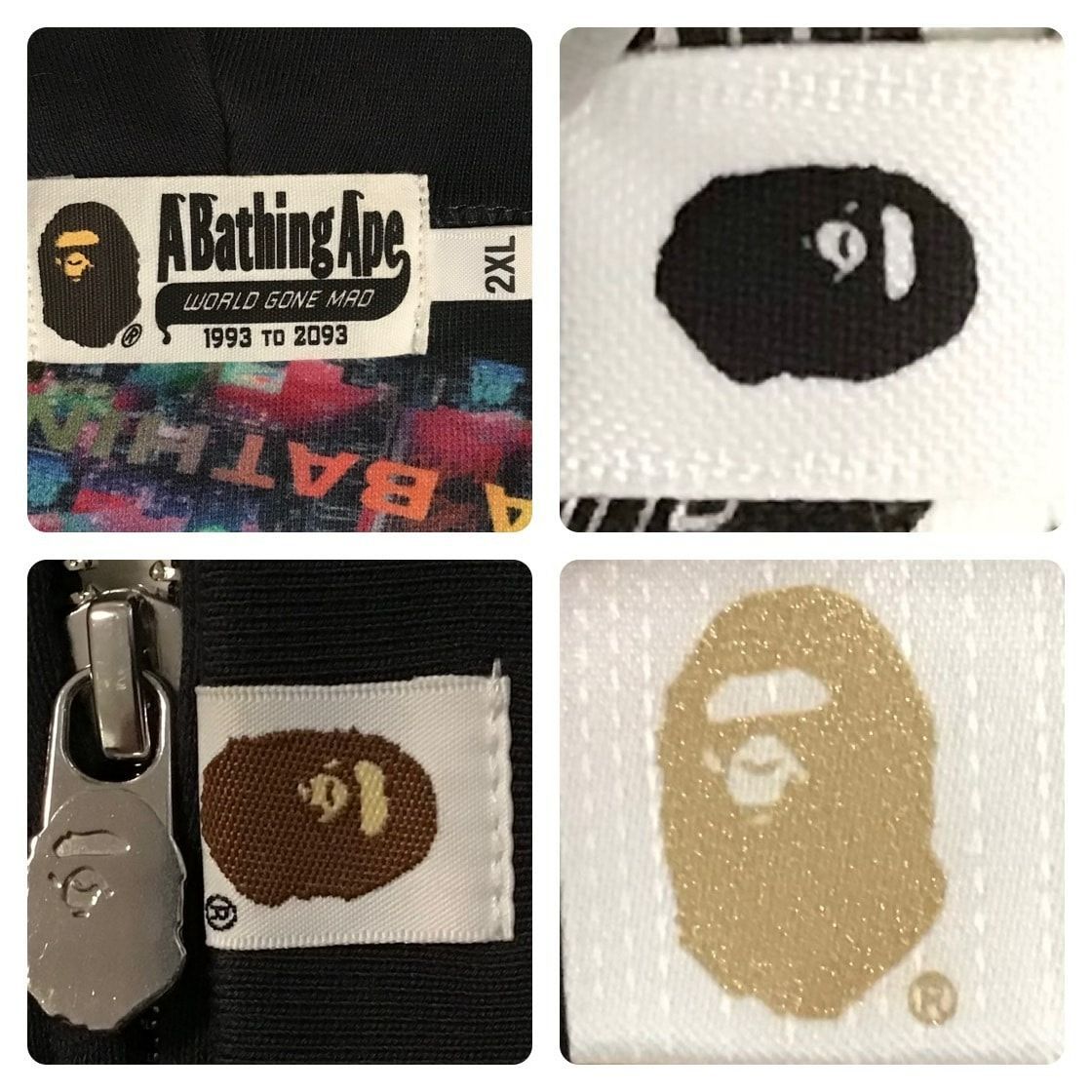 ☆2XL☆ Multi Motif Print フルジップ パーカー a bathing ape BAPE  