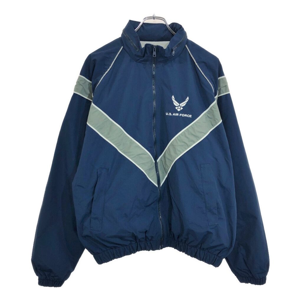 00年代 米軍実物 U.S.AIRFORCE USAF PTU トレーニングジャケット ミリタリー ネイビー メンズ MEDIUM REGULAR 古着 v4167