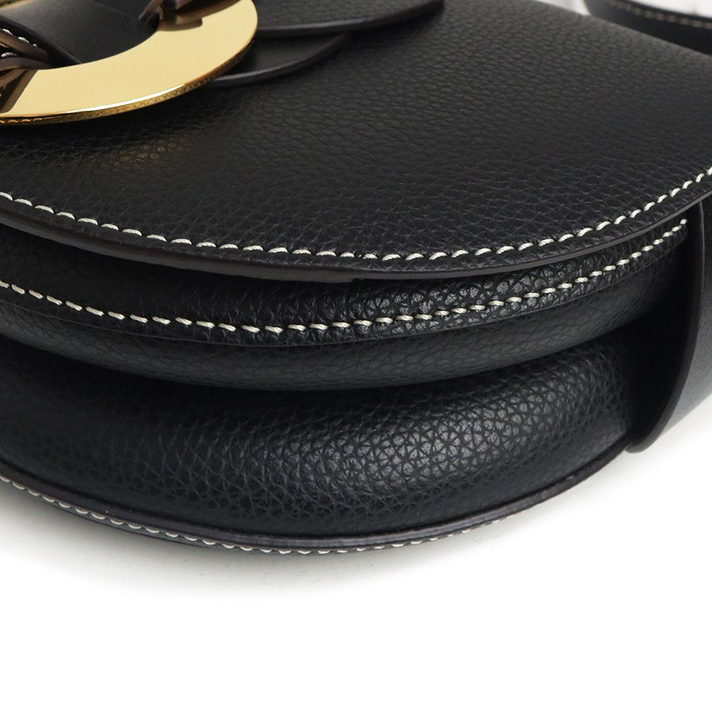 クロエ ダリル サドル スモール ショルダーバッグ 斜め掛け レザー ブラック ゴールド金具 CHC21SS344C61001 Chloe DECORATOM_COM_BR