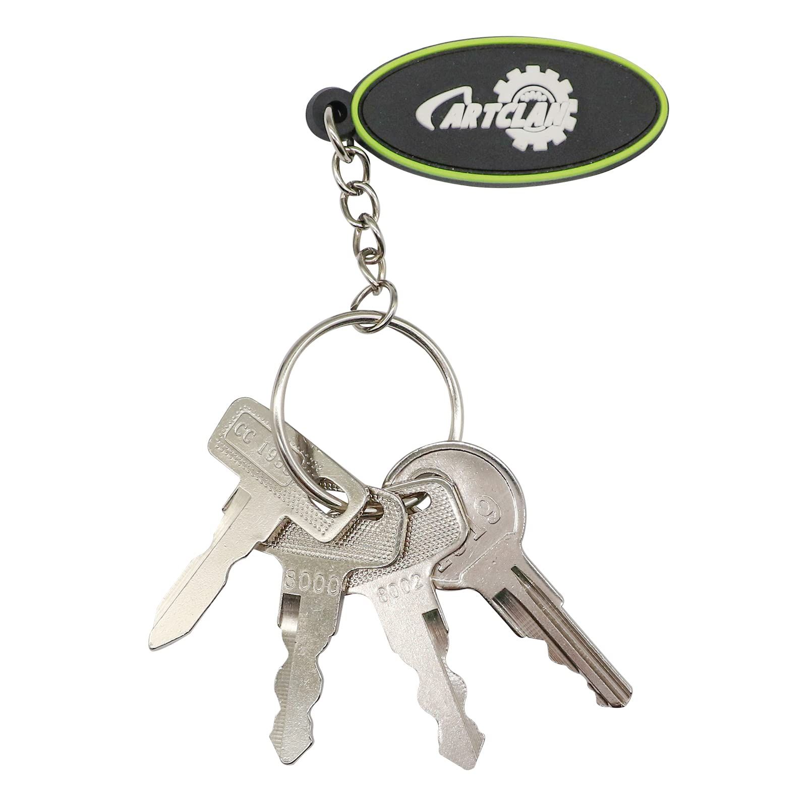 CartClan ゴルフカートキーセット(4個)、EZGO、ヤマハ、クラブカー、OEM#1012505 17063-G1 JU2-H2511-00 JU6-H2511-10に適しています， シルバー， Regular 